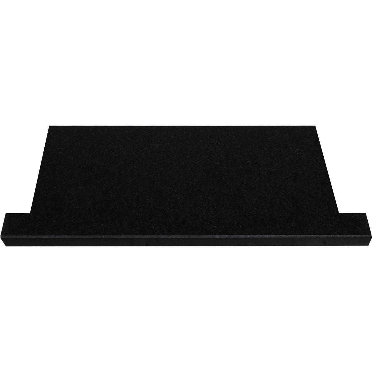 Absolute Black Honed Stone | Shower Niche Shelf Notched Edge