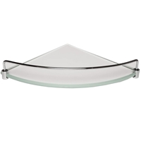 Clear Tempered Glass with Brackets Bathroom Caddy Corner Shelf 