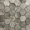 2 Inch Hexagon Mosaic Tile Shades Of Grey Marble Polished - SOGH32