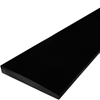 Side view of 5 x 40 Hollywood Saddle Threshold Absolute Black Polished Granite Stone shows the top surface finish, slope edge on one long side and eased edge bevel on the other long side