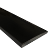 Side view of 5 x 40 Hollywood Saddle Threshold Absolute Black Polished Granite Stone shows the top surface finish, slope edge on one long side and eased edge bevel on the other long side