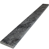 Side view of 5 x 36 Saddle Threshold City Grey Matte Marble Stone shows the bevel and finish on both long edges