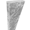 Close-up view of 6 x 40 Saddle Threshold Light Grey Marble Stone shows the bevel and finish on both long edges