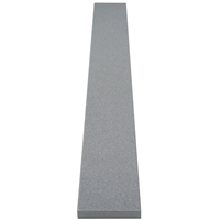 Close-up view of 4 x 48 Saddle Threshold Midnight Grey Stone shows the top surface finish and bevel on both long edges