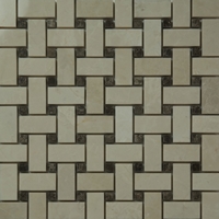 Basketweave Mosaic Tile Botticino Marble D Emperador 