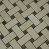 Basketweave Mosaic Tile Botticino Marble D Emperador - BDB4322