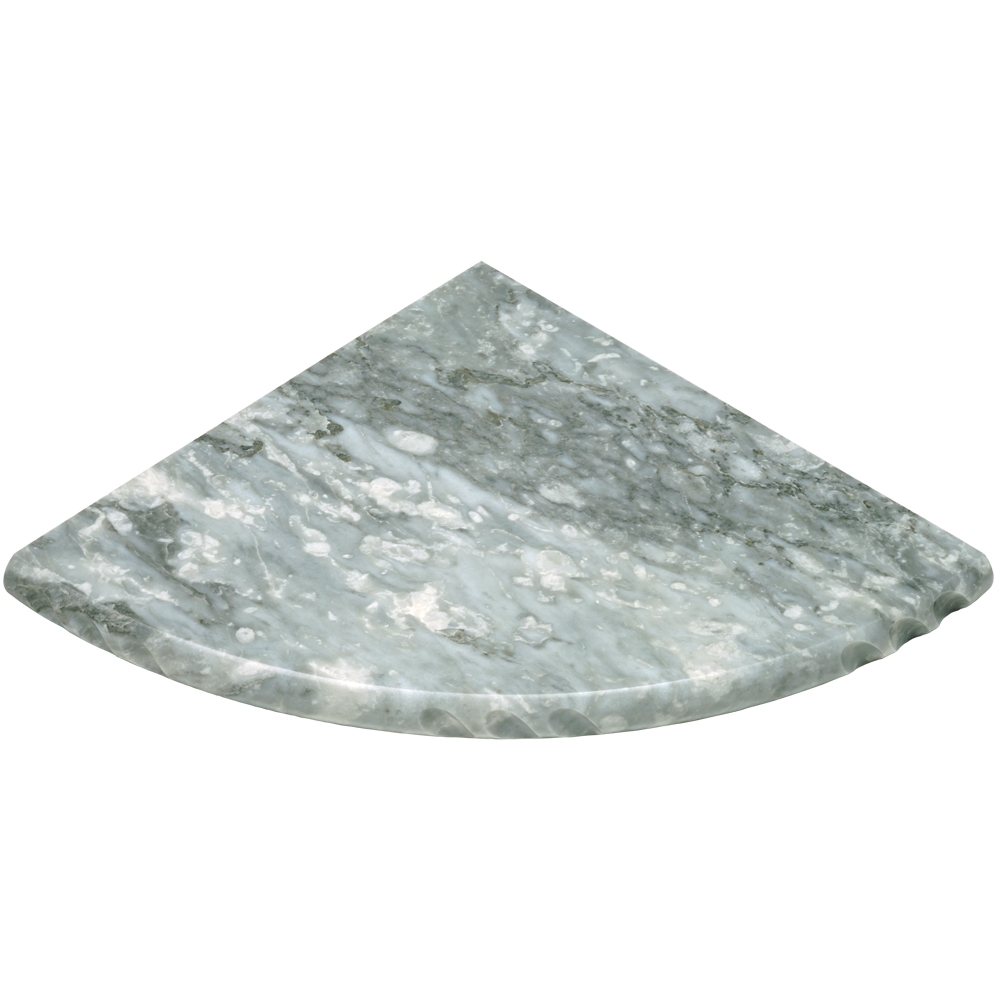 Light Grey Marble Stone Bathroom Caddy Corner Shelf with Rope Edge 