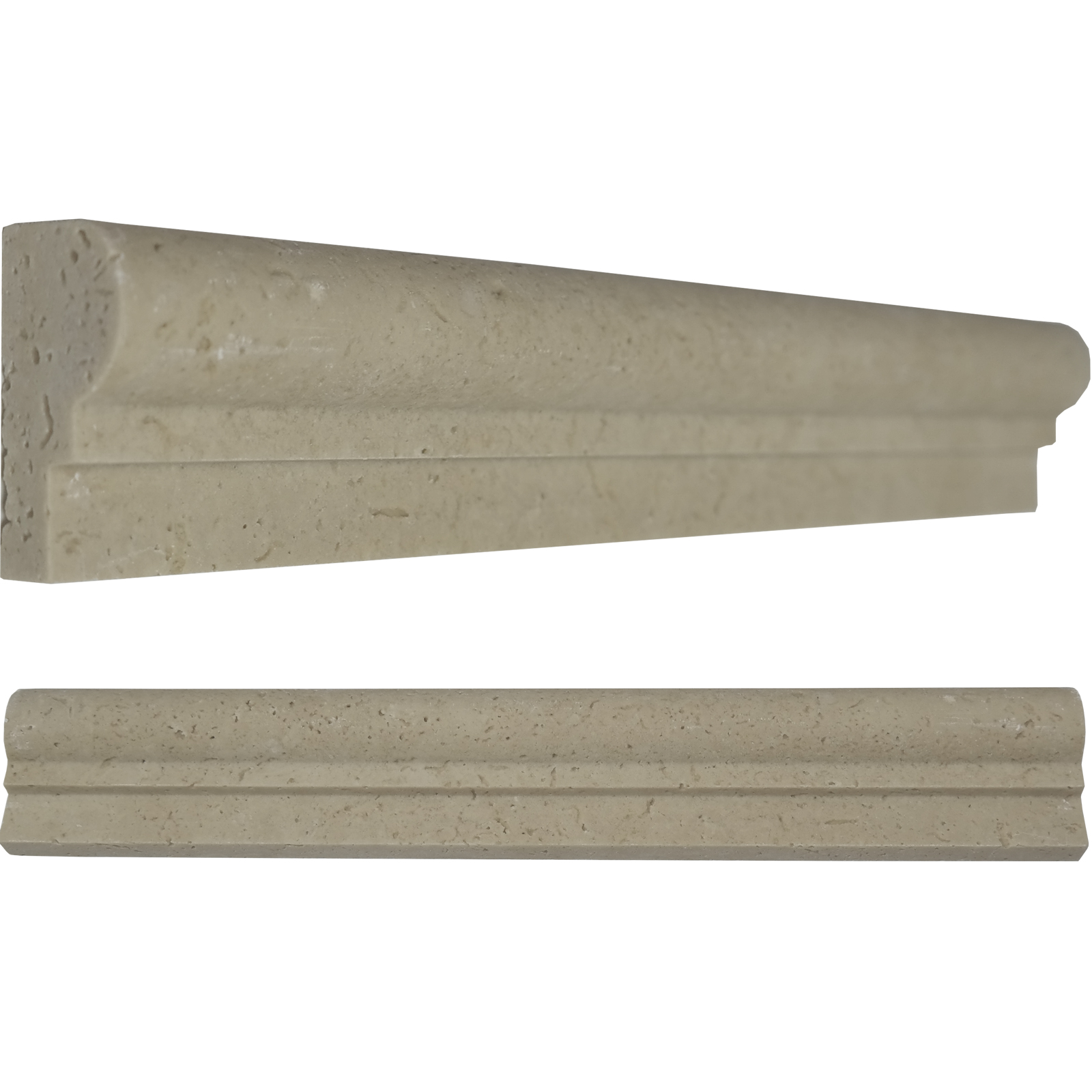 Ogee Molding 2 x 12 Tile Ivory Light Travertine Honed 
