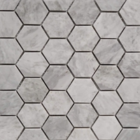 2 Inch Hexagon Mosaic Tile Moon White Carrara Marble Polished 