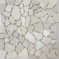 Botticino Beige Flat Stone Pebble Mosaic Tile 