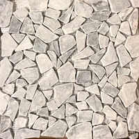 Light Grey Marble Flat Stone Pebble Mosaic Tile 