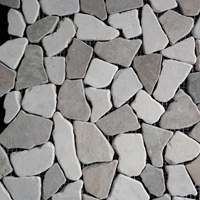 Brown Beige Flat Stone Pebble Mosaic Tile 