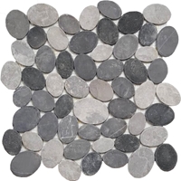 Grey Mixed Sliced Stone Pebble Mosaic Tile 