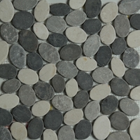 Grey Beige Light Grey Sliced Stone Pebble Mosaic Tile 