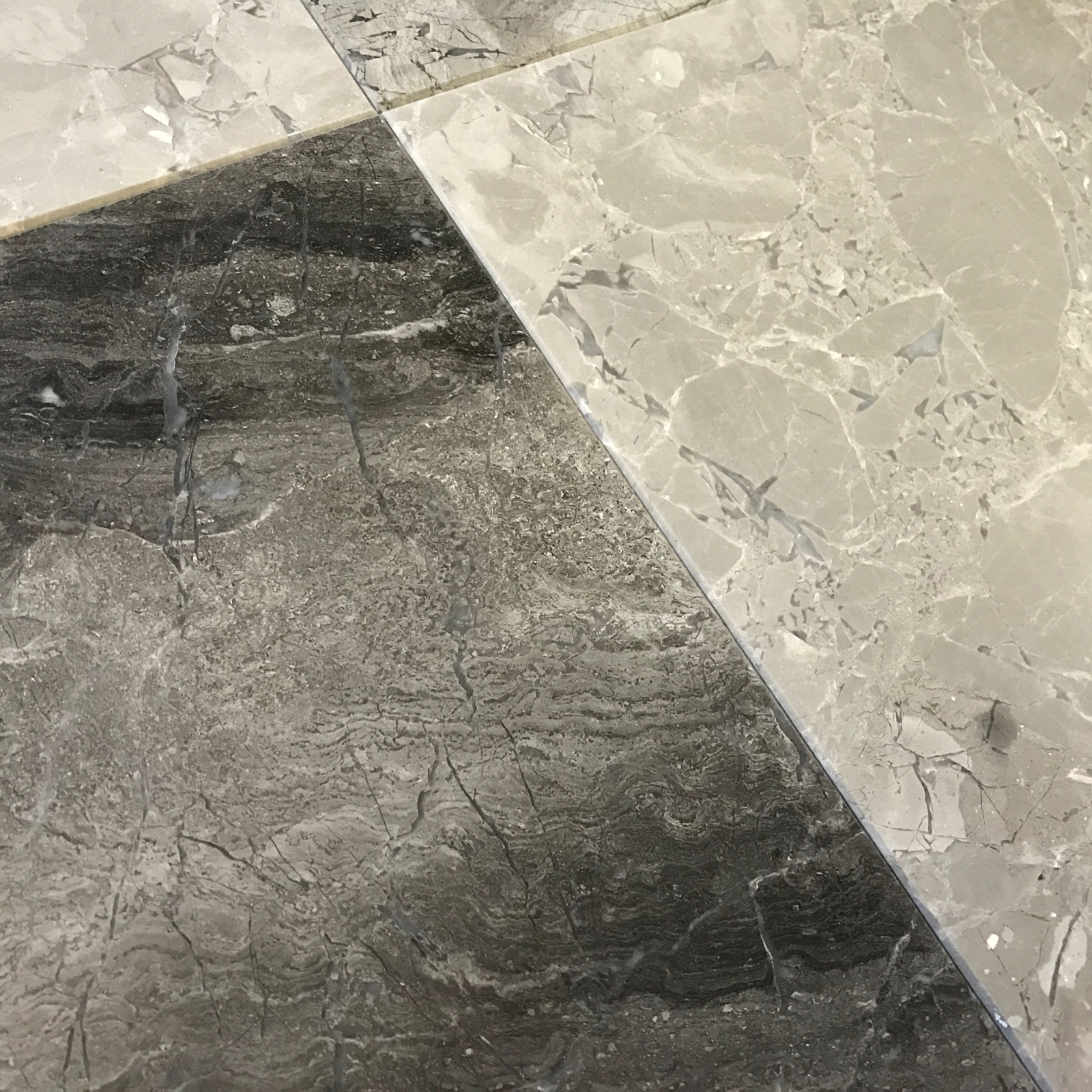 12 x 12 Tile Shades Of Grey Marble Polished