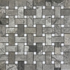 Basketweave Mosaic Tile Shades Of Grey Dolomite Marble Polished - SOGPB12