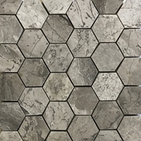 2 Inch Hexagon Mosaic Tile Shades Of Grey Marble Polished 