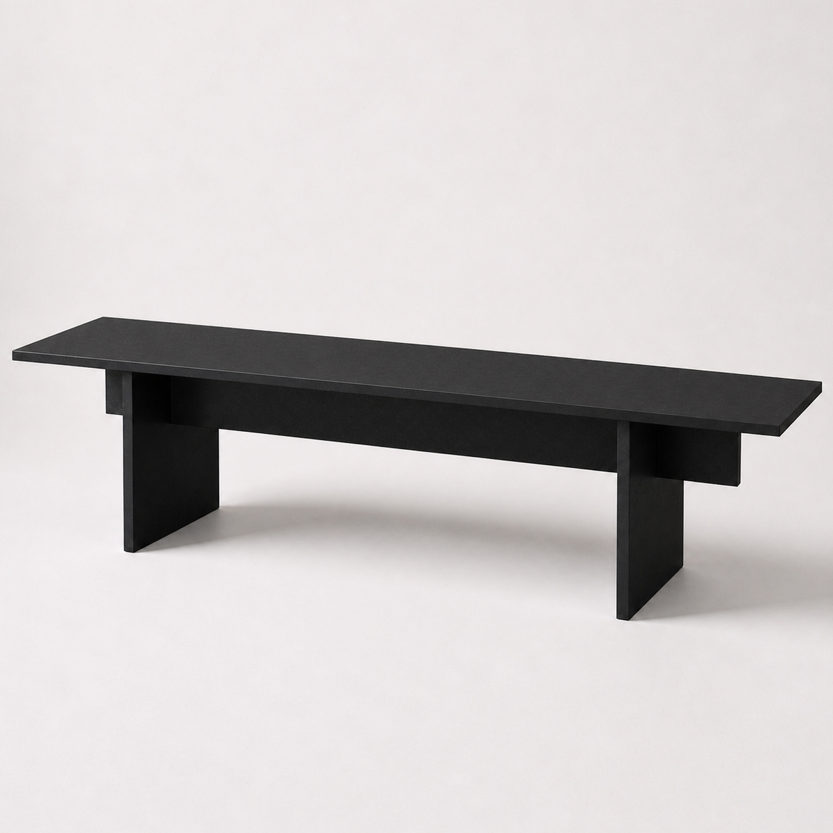 Absolute Black Honed Matte Stone Table with Legs