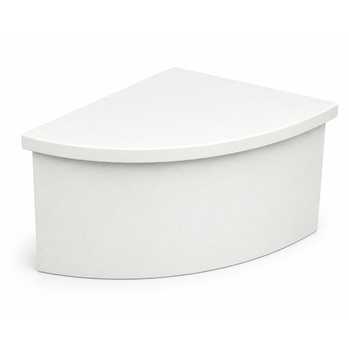 pure white shower corner seat with base