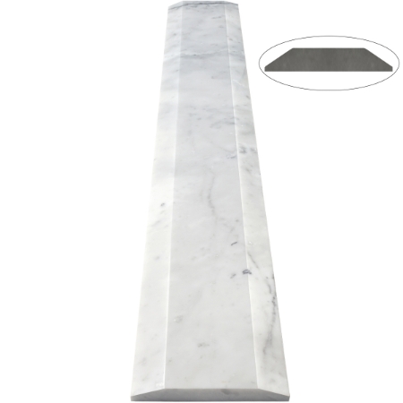 Threshold Stone Types Double Hollywood Saddle Threshold | Carrara White Marble Stone