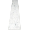 Close-up view of Italian White Carrara Honed Matte Marble Stone Bullnose Edge Shower Curb, showcasing timeless elegance and sophisticated design.