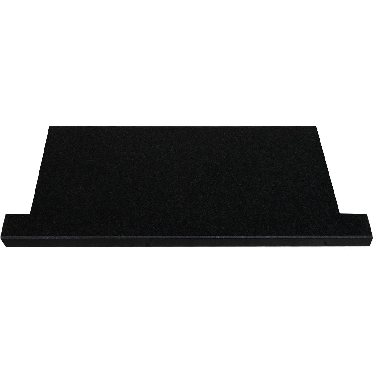 Absolute Black Honed Stone | Shower Niche Shelf Notched Edge
