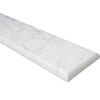 Shower Wall Cap Italian White Carrara Honed Matte Marble Stone Bullnose Edge  - SW1011-24inch-4inch