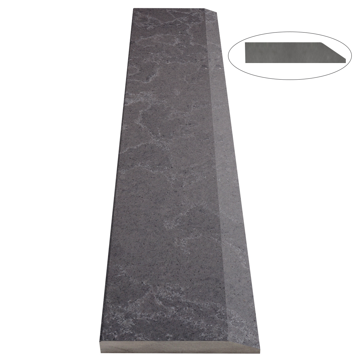 6 x 24 Hollywood Threshold Saddle | Dark Grey Stone