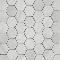 2 Inch Hexagon Mosaic Tile Whole Dolomite Marble Polished 