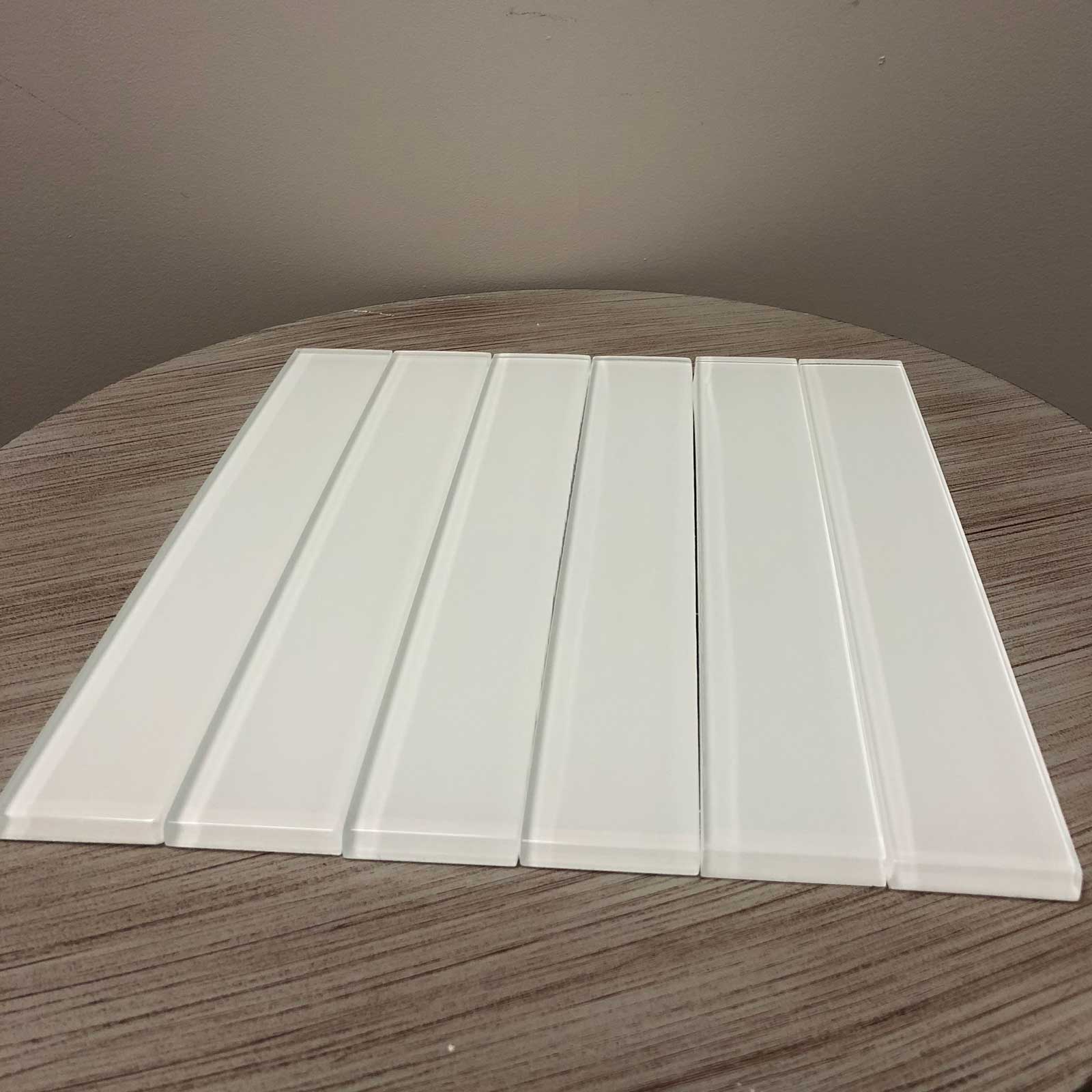 Whole White Glass Tile 2 x 12 Polished