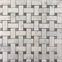 Basketweave Tile Mosaic Imperial Carrara Grey Dot 
