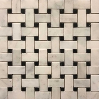 Basketweave Tile Mosaic Imperial Carrara Black Dot 