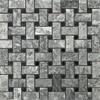 Basketweave Mosaic Tile Light Grey Black Marble Polished - LGBPB12