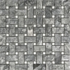 Basketweave Mosaic Tile Light Grey White Marble Polished - LGGPB12