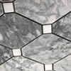 Diamond Mosaic Tile Light Grey White Marble Polished - LG4BLC