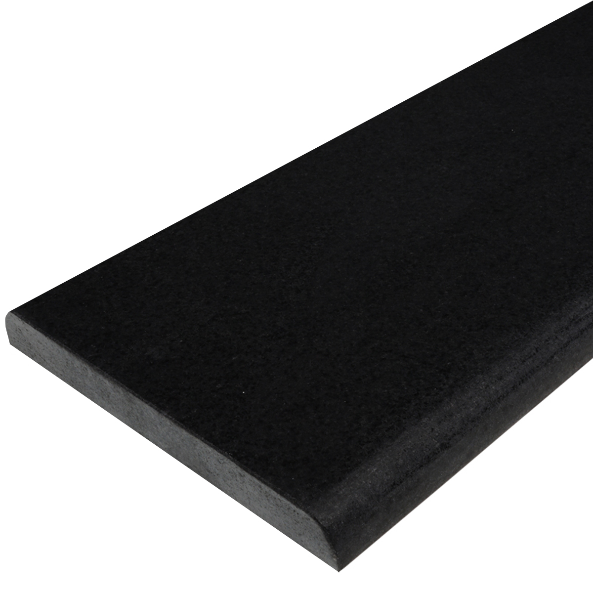 Customizable dimensions of the Absolute Black Honed Granite Matte Stone Bullnose Edge Shower Curb, allowing you to tailor this elegant bathroom accessory to perfectly fit your unique space.