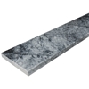 Side view of 6 x 60 Saddle Threshold City Grey Polished Marble Stone shows the bevel and finish on both long edges