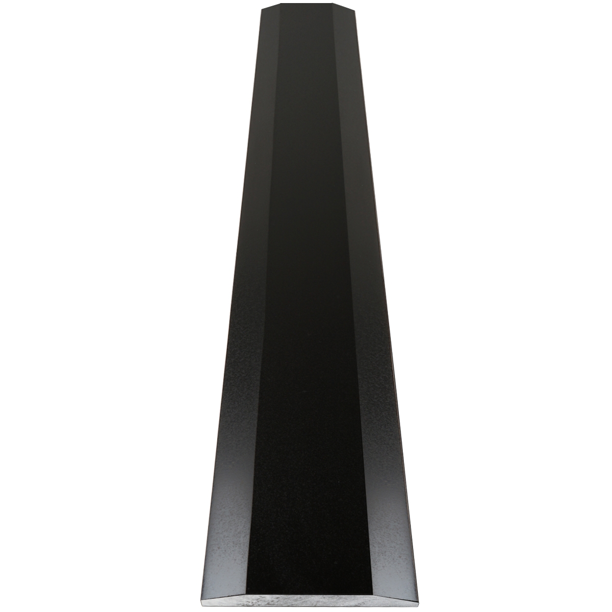 Close-up view of Saddle Threshold Double Hollywood Absolute Black Granite Honed Stone shows the top surface finish, slope edge on both long side for ada compliance