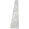 Close-up view of 5 x 36 Saddle Threshold Italian White Carrara Marble Honed Matte Stone 5/8 Inches Thick shows the top surface finish and bevel on both long edges