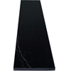 Close-up view of 10 x 48 Saddle Threshold Nero Marquino Black Stone shows the top surface finish and bevel on both long edges