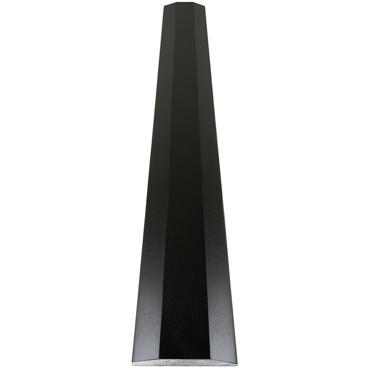 Close-up view of 4 x 60 Double Hollywood Saddle Threshold Absolute Black Granite Honed Stone Matte Finished shows the top surface finish, slope edge on both long sides