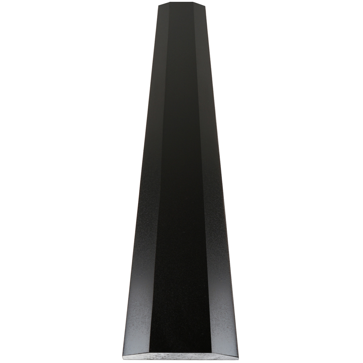 Close-up view of 5 x 36 Double Hollywood Saddle Threshold Absolute Black Granite Matte Stone shows the top surface finish, slope edge on both long sides