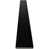 Close-up view of 5 x 24 Saddle Threshold Absolute Black Polished Granite Stone shows the top surface finish and bevel on both long edges