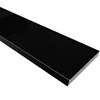 Side view of 4 x 48 Saddle Threshold Absolute Black Polished Granite Stone shows the bevel and finish on both long edges