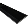Side view of 6 x 32 Saddle Threshold Double Hollywood Absolute Black Granite Polished Stone shows the top surface finish, slope edge on both long sides