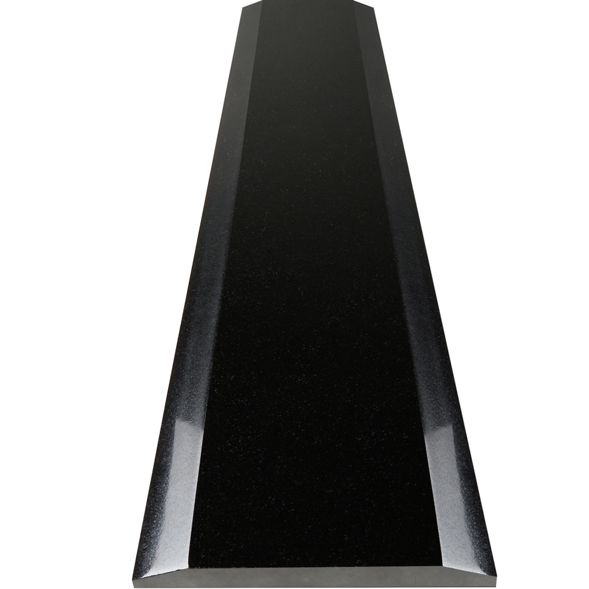 7 x 36 Saddle Threshold Double Hollywood Absolute Black Granite Polished Stone Transition threshold saddle, tapered down threshold, slope edge threshold
