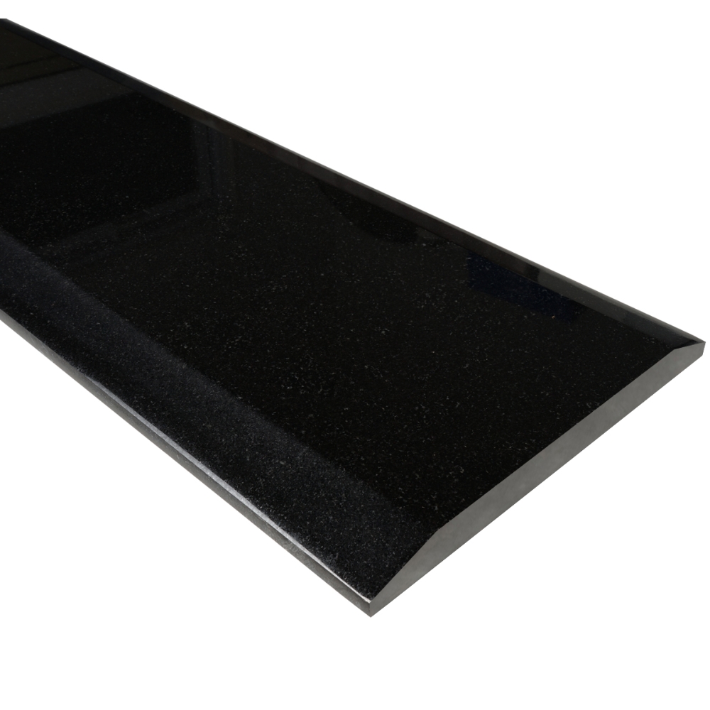 Threshold Stone Types 8 x 48 Double Hollywood Saddle Threshold | Absolute Black Polished Granite