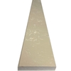 Close-up view of 4 x 32 Saddle Threshold Bottichino Beige Stone shows the top surface finish and bevel on both long edges