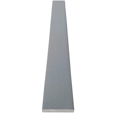 Close-up view of 4 x 72 Saddle Threshold Dark Grey Stone shows the top surface finish and bevel on both long edges