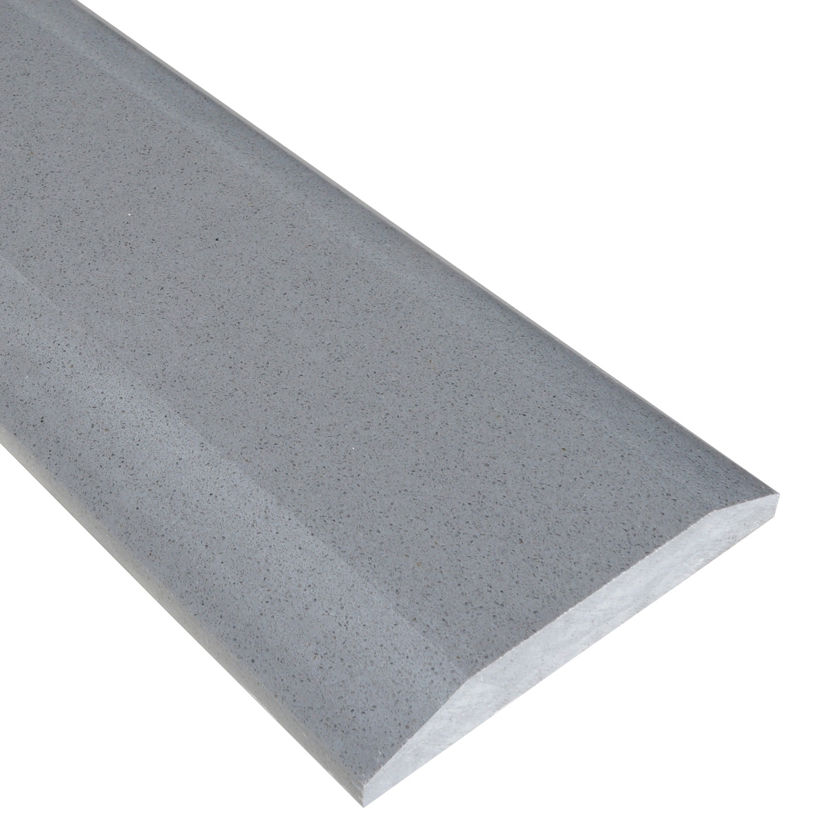 Side view of 5 x 48 Double Hollywood Saddle Threshold Midnight Grey Stone shows the top surface finish, slope edge on both long sides